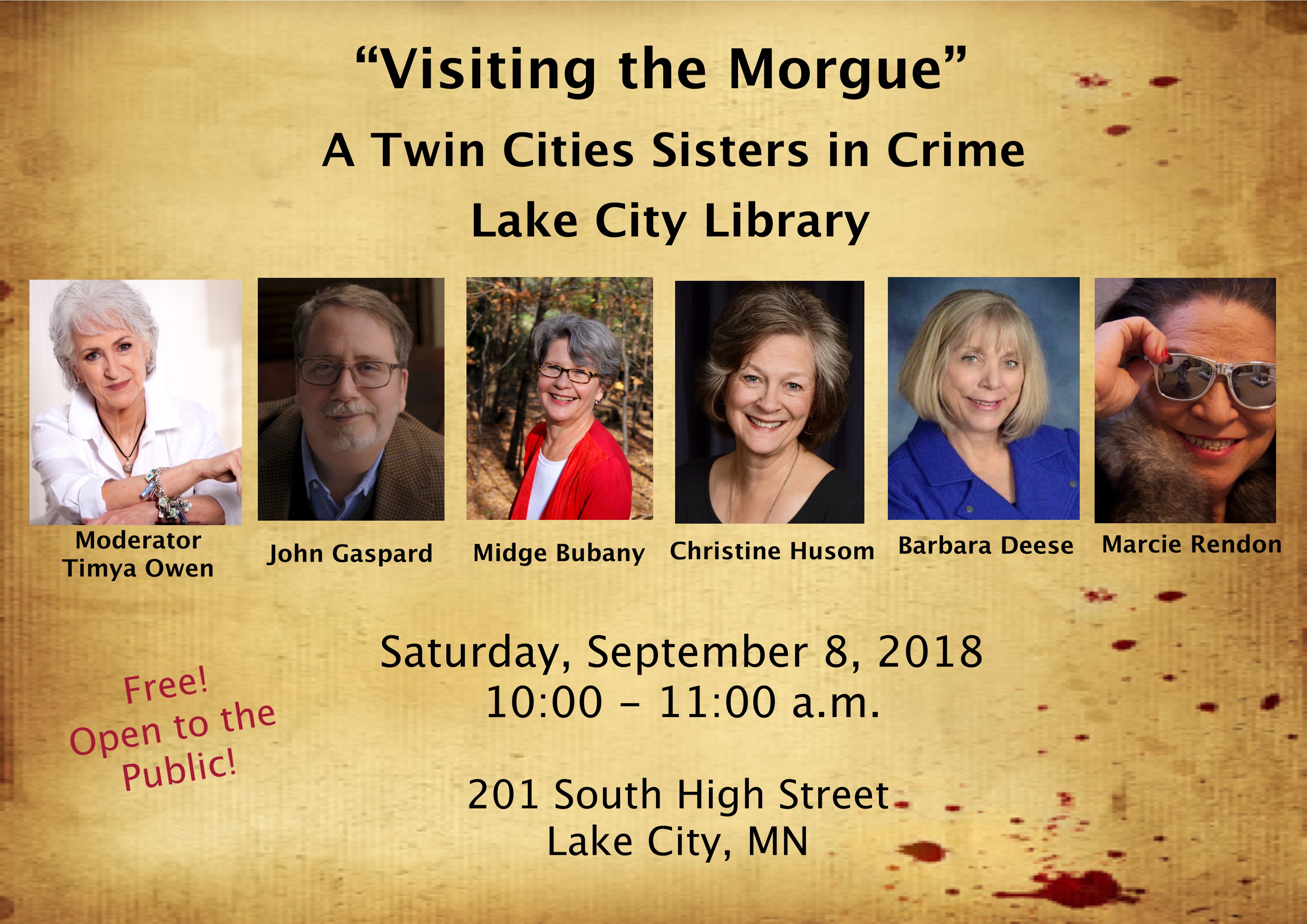 Poster for Visiting the Morgue event at Lake City Library