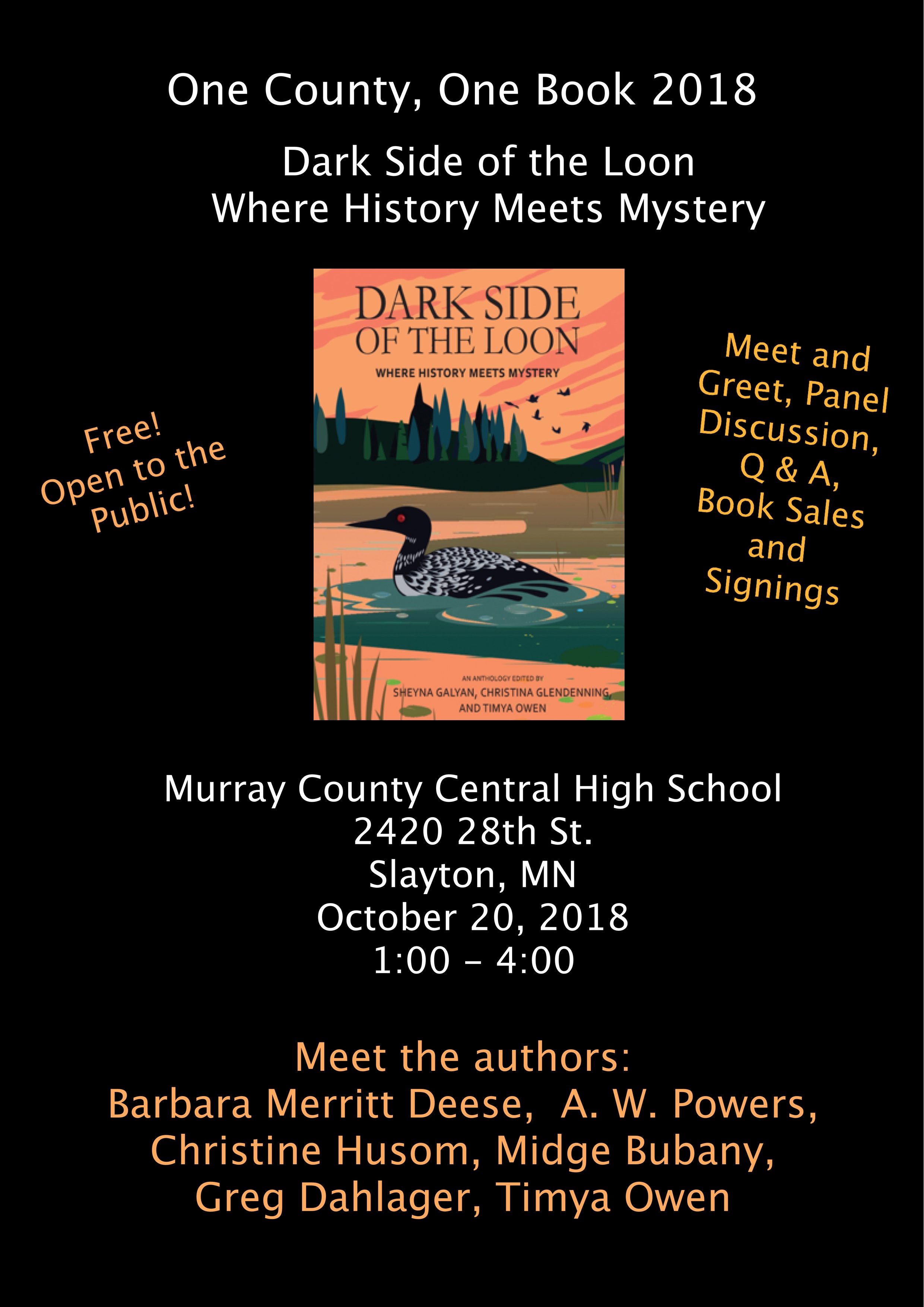 Poster for Murray County Read October 2018